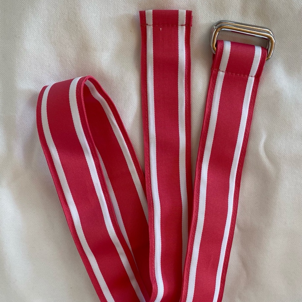 Lands’ End Pink Grosgrain Ribbon Belt Double Ring‎